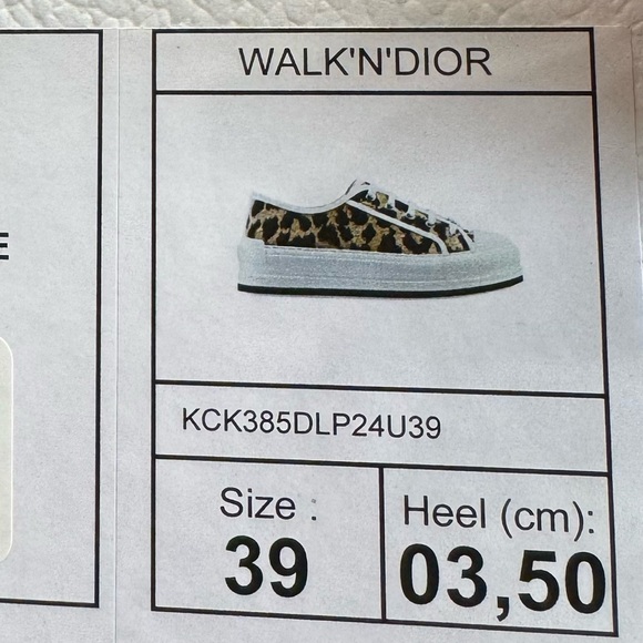 NWT Dior Walk’N’Dior Leopard Platform Sneakers, Size 9 - Picture 10 of 10